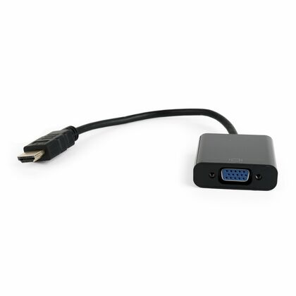 Переходник HDMI - VGA Gembird/ Cablexpert 0,15м, V1.4, черный (A-HDMI-VGA-04)  пакет