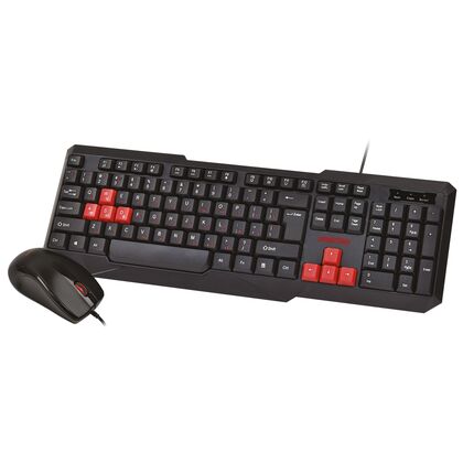 Комплект (клавиатура +мышь) Smartbuy ONE 230346 проводной, мультимедийный, USB, черный/ красны (SBC-230346-KR)