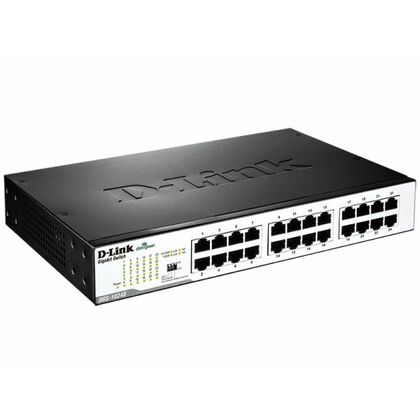 Неуправляемый коммутатор 24 порта: D-Link DGS-1024D ( 24x1Гбит/ с) корпус - металл