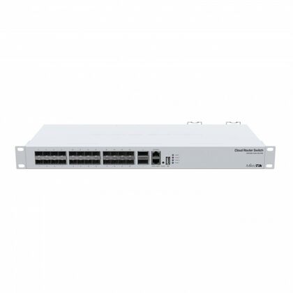 Управляемый коммутатор 27 портов: Mikrotik CRS326-24S+2Q+RM (1х10/ 100Мбит/ с ,24хSFP+,2хQSFP+) 3 уровня
