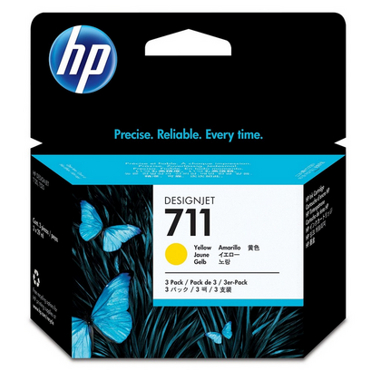 Картридж HP DJ CZ136AE (№711) Yellow (29ml*3шт) (DJ T120/ T520)