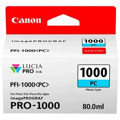 Картридж Canon PFI-1000PC Photo Cyan 80мл (imagePROGRAF PRO-1000)