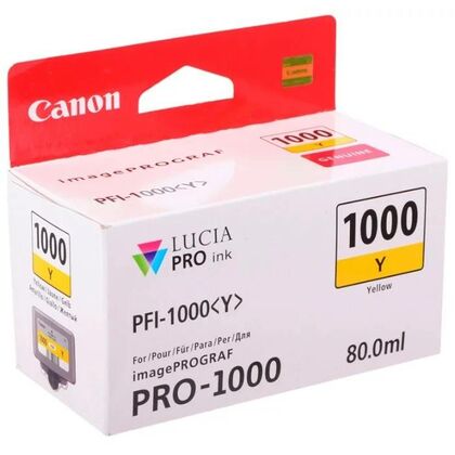 Картридж Canon PFI-1000Y Yellow 80мл (imagePROGRAF PRO-1000)