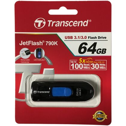 Флеш-накопитель Transcend 64Gb USB3.0 JetFlash 790 Черный (TS64GJF790K)