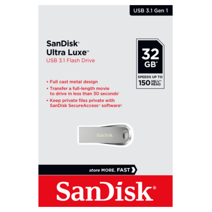 Флеш-накопитель Sandisk 32Gb USB3.1 Ultra Luxe Серебристый (SDCZ74-032G-G46)