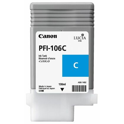 Картридж Canon PFI-106C (cyan) 130мл [для imagePROGRAF iPF6400, iPF6400S, iPF6400SE, iPF6450] (6622B001)