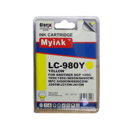 Картридж Brother LC1100Y/ LC980Y Yellow 18ml MyInk (DCP-145C/ 6690CW/ MFC-250C)