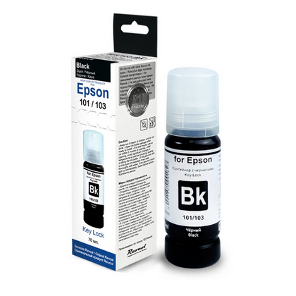 Чернила EPSON серия L, Key Lock, L4150/ 60, L6160/ 70, L6190, L7160/ 80, L3150, L3100/ 10, L3101 Black, Pigment, 70 мл. Revcol (аналог 6136)