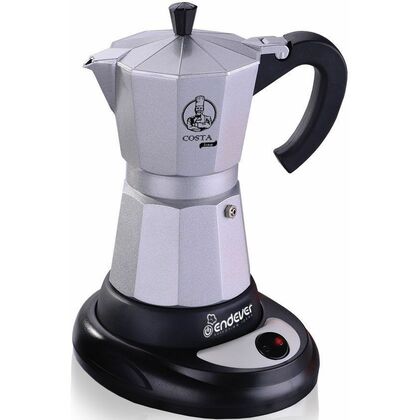 Кофеварка гейзерная ENDEVER Costa-1010 черный/ серебрисый (480 Вт, молотый, 300 мл)