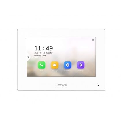Видеодомофон IP HiWatch, 7 дюймов, 1024*600, белый, карта до32 Gb, WiFi (VDP-H3211W)