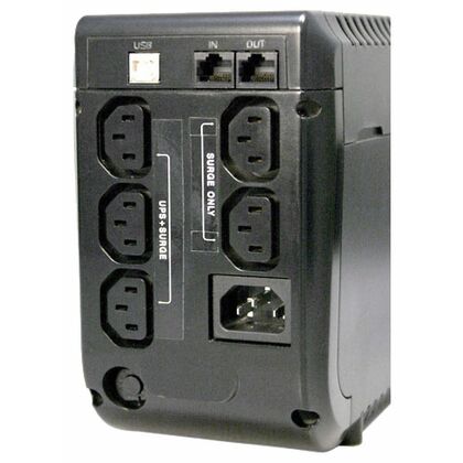 ИБП PowerCom IMP-825AP 825 ВА/ 495 Вт, 5*IEC 320 C13 (компьютерный), AVR, USB, RJ45/ RJ11 ( Аккумулятор 12 V/ 9,0 Ah*1)