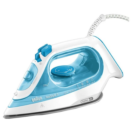 Утюг Braun SI3053BL белый/  голубой (2400 Вт, подошва - керамика, паровой удар - 170 г/ мин, 2 м)