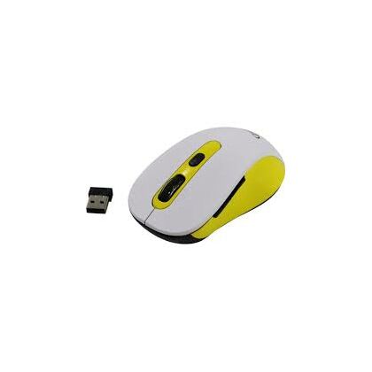 Мышь Gembird MUSW-221-Y оптическая, беспроводная, USB, офисная, белый/ желтый (MUSW-221-Y)