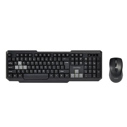 Комплект (клавиатура +мышь) Smartbuy 230346AG беспроводной, мультимедийный, USB, черный/ серый (SBC-230346AG-KG)