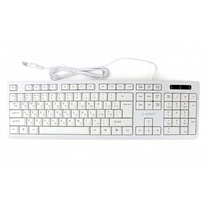 Клавиатура Gembird KB-8355U, проводная, классическая, USB, белый, кабель 1,8 м (KB-8355U)