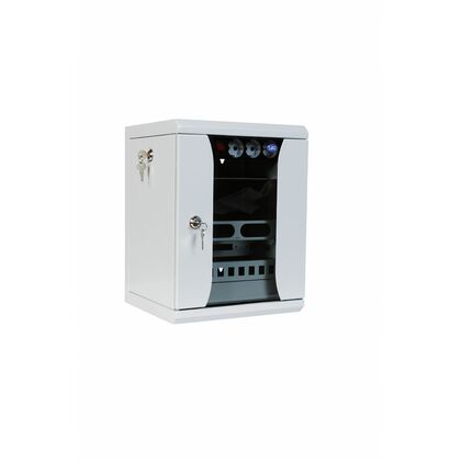 Шкаф настенный телекоммуникационный 10" 12U, Ш320*В600*Г305, передняя дверь - стекло, серый (ШРН-12.255-10)