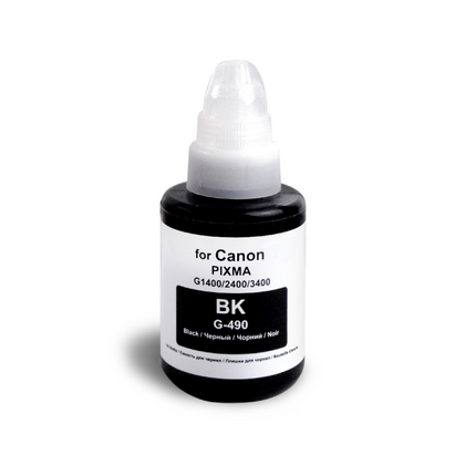 Чернила Canon Упаковка 10 шт.  GI-490 Black 135 мл. (PIXMA G1400/ G1410/ G2400/ G2410/ G2460/ G3400/ G3410/ G3460/ G4400/ G4410/ G5040) Revcol