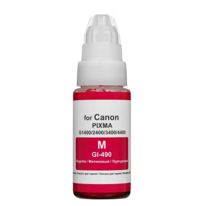 Чернила Canon Упаковка 10 шт. GI-490 Magenta 70 мл. (PIXMA G1400/ G1410/ G2400/ G2410/ G2460/ G3400/ G3410/ G3460/ G4400/ G4410/ G5040) Revcol