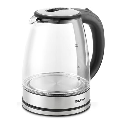 Чайник электрический BQ KT1729G серебристый/ черный (1500 Вт, объем - 1.8 л, корпус: стеклянный)