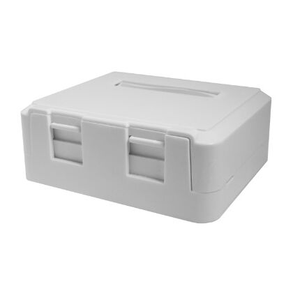 Корпус розетки для двух вставок типа Keystone Jack, белая (10-0311)