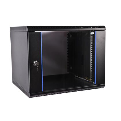 Шкаф настенный телекоммуникационный разборный 19" 06U, Ш600*В345*Г520, передняя дверь - стекло, черный (ШРН-3-6.500-9005)