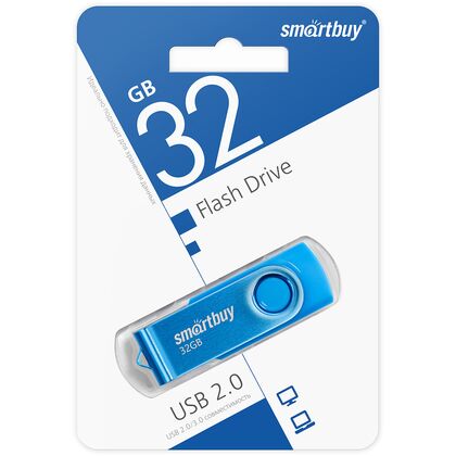 Флеш-накопитель Smartbuy 32Gb USB2.0 Twist Синий (SB032GB2TWB)