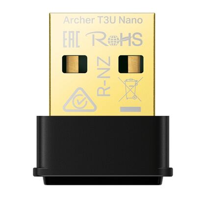Адаптер Wi-Fi: TP-Link Archer T3U Nano (USB 2.0, 2,4 ГГц+5 ГГц до 1300 Мбит/ с)