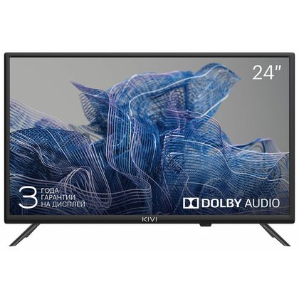 Телевизор 24" Kivi 24H550NB HD Ready, 60 Гц, тюнер DVB-T/ T2/ C, HDMI х1, USB х1, 2х5 Вт,  чёрный