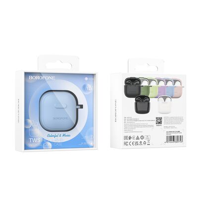 TWS наушники Borofone BW29 Charm true, Bluetooth, вкладыши, голубой (6974443389760)