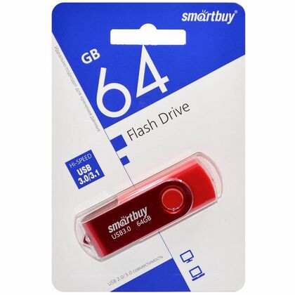 Флеш-накопитель Smartbuy 64Gb USB3.0 Twist Красный (SB064GB3TWR)