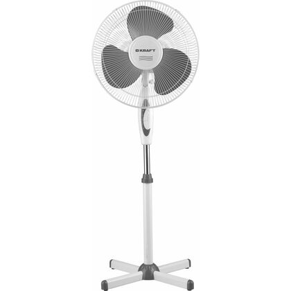 Вентилятор напольный Kraft KF-FS40-1622G белый (40 Вт, скоростей - 3, питания: сеть, управление: механическое, диаметр - 43 см)