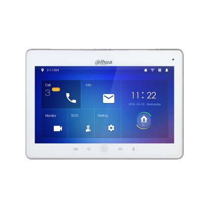 Видеодомофон IP Dahua, 10 дюймов, 1024*600, белый, карта до32 Gb, (DHI-VTH5241DW-S2)