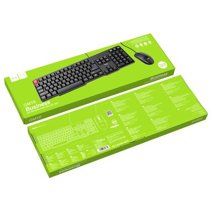 Клавиатура HOCO GM16 Business, проводная, USB, черный (6931474756886)