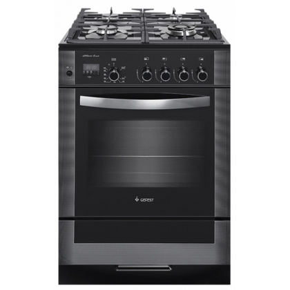 Плита газовая Gefest 6500-04 0244 черный (газ-к конф.+дух., э/ поджиг конф.+дух., конфорок - 4, духовка газовая, решетки чугун)