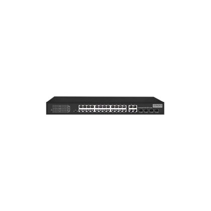 Неуправляемый POE-коммутатор 28 портов Osnovo SW-62444(400W) ( 24x100Мбит/ с, 4хRJ45/ SFP, 24xPOE, PoE‑бюджет 400 Вт) корпус - металл