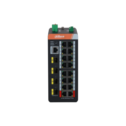 Управляемый PoE-коммутатор 20 портов Dahua DH-IS4420-16GT-240 (16х1Гбит/ с, 4хSFP, 16хPoE, PoE‑бюджет 240 Вт) 2 уровня