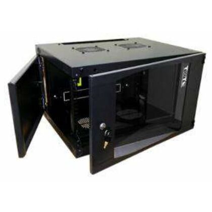 Шкаф коммутационный Lanmaster (TWT-CBWNG-6U-6X6-BK) настенный 6U 550x600мм пер.дв.стекл 60кг черный 15.5кг 329мм