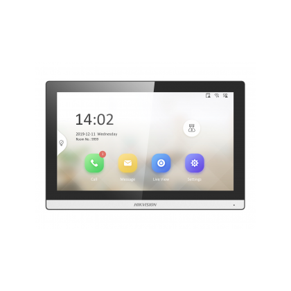 Видеодомофон IP Hikvision, 7 дюймов, 1024*600, черный, карта до128 Gb, (DS-KH6350-TE1)