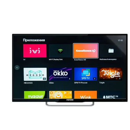 Телевизор 42" Asano 42LF8120T Direct LED, Smart TV (Яндекс.ТВ), чёрный, Full HD, 60 Гц, тюнер DVB-T/ T2/ C, HDMI х3, USB х2, 14 Вт,
