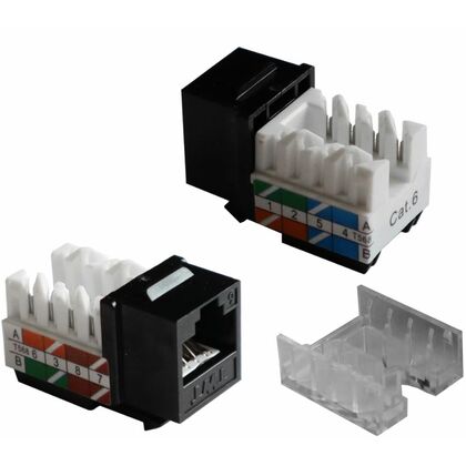 Гнездо вставка RJ-45 (Keystone) Cat6, 90 градусов, Lanmaster, черный (TWT-OK45UTP/ 6-BK)