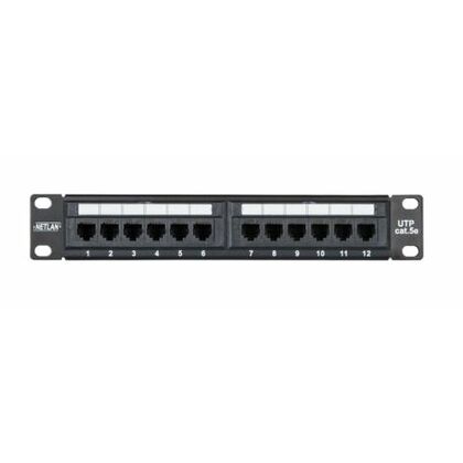 Патч-панель 10", 12 портов, категория 5e, неэкранированная, NetLan (EC-URP-12-UD2)
