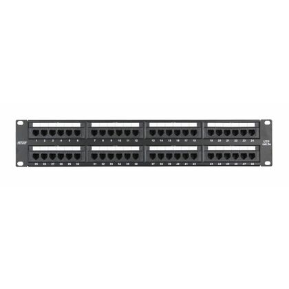 Патч-панель 19" 2U, 48 портов, категория 5e, неэкранированная, NetLan (EC-URP-48-UD2)