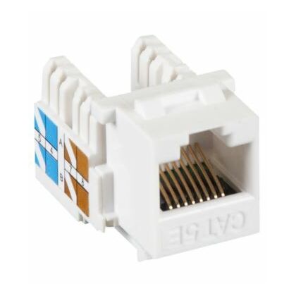 Розеточный модуль Keystone Jack 8P8C (RJ-45), UTP, Cat5e. NetLan, белый (EC-UKJ-UD2-WT-10) Упаковка 10 шт