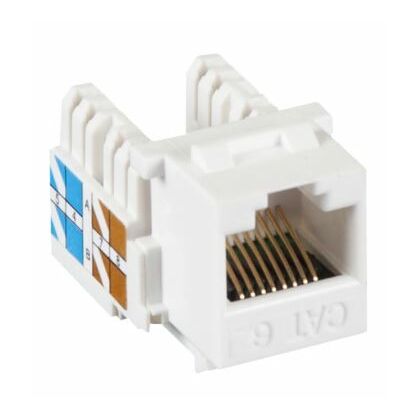 Розеточный модуль Keystone Jack 8P8C (RJ-45), UTP, Cat6. NetLan, серый (EC-UKJ-UE2-WT-10) Упаковка 10 шт