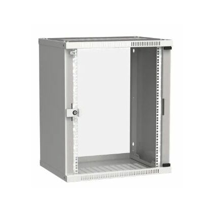Шкаф настенный телекоммуникационный 19" 15U, Ш600xВ715xГ450, передняя дверь - стекло, серый ITK (LWE3-15U64-GF)
