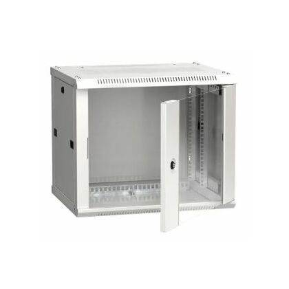 Шкаф настенный телекоммуникационный 19" 09U, Ш600xВ500xГ450, передняя дверь - стекло, серый ITK (LWR3-09U64-GF)