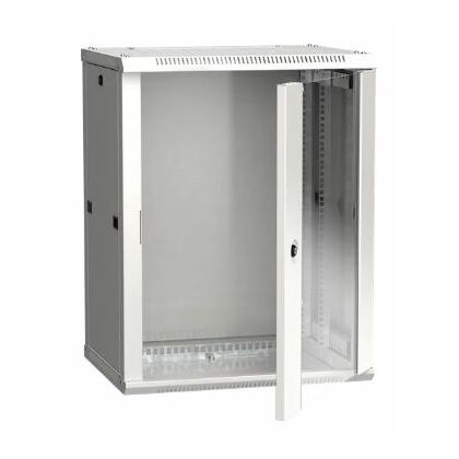 Шкаф настенный телекоммуникационный 19" 12U, Ш600xВ635xГ600, передняя дверь - стекло, серый ITK (LWR3-12U66-GF)