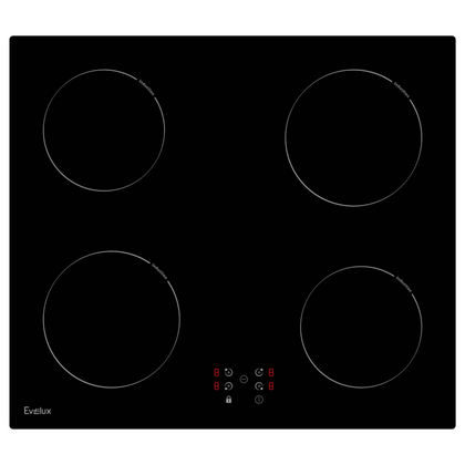 Индукционная варочная панель EVELUX HEI 640 B черный ( конфорок -  4 шт,  панель - стеклокерамика, 590x520x58)
