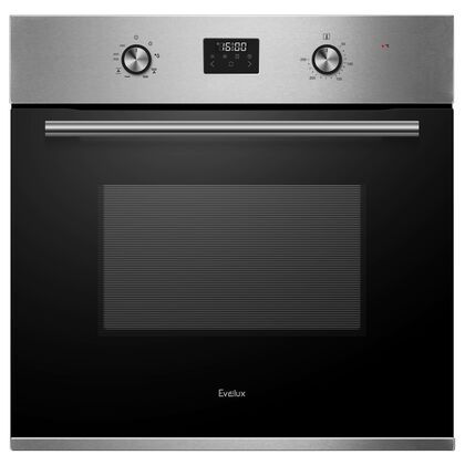 Электрический духовой шкаф EVELUX EO 630 PX нержавеющая сталь/ черный ( объем - 70 л. t -250°)