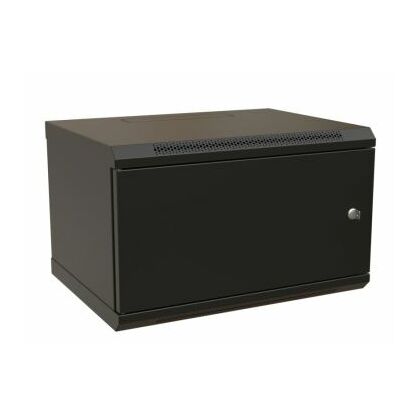 Шкаф настенный телекоммуникационный 19" 09U, Ш600*В500*Г600, передняя дверь - металл, черный WRline (WR-TW-0966-SR-RAL9004)